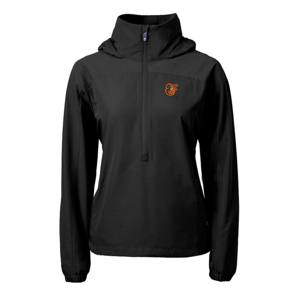 Baltimore Orioles Cutter & Buck Women's Charter Eco Recycled Half-Zip Anorak Jacket Black