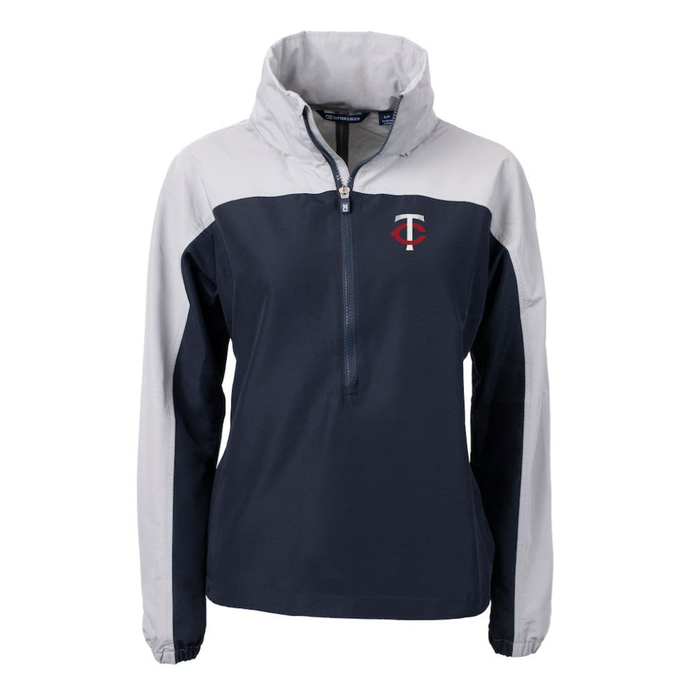 Minnesota Twins Cutter & Buck Women's Charter Eco Recycled Half-Zip Anorak Jacket Navy