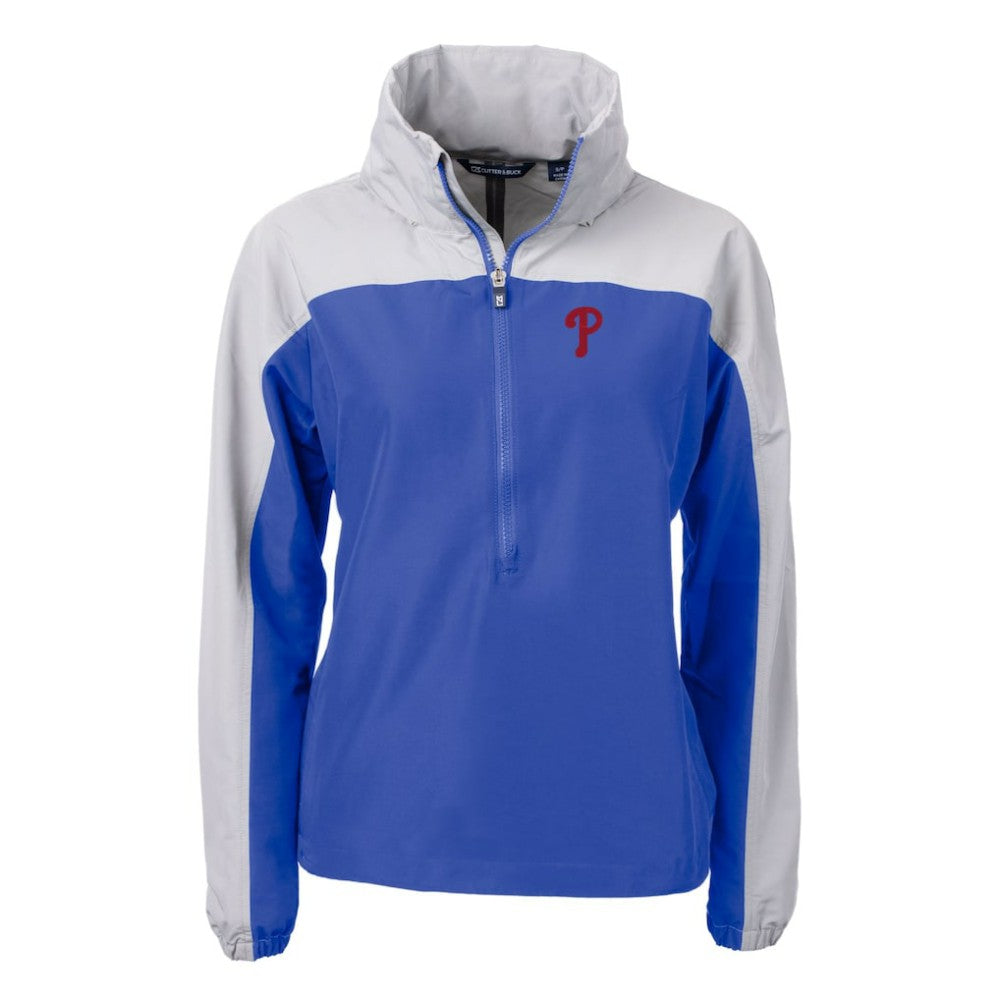 Philadelphia Phillies Cutter & Buck Women's Charter Eco Recycled Half-Zip Anorak Jacket Royal