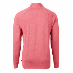Cincinnati Reds Cutter & Buck Big & Tall Adapt Eco Knit Stretch Recycled Quarter-Zip Pullover Top Heather Red