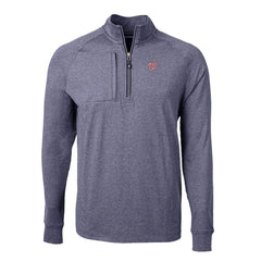 Washington Nationals Cutter & Buck Big & Tall Adapt Eco Knit Stretch Recycled Quarter-Zip Pullover Top Heather Navy