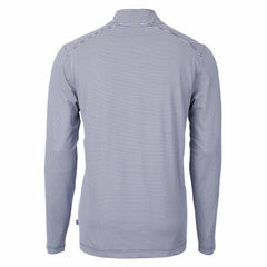 Cleveland Guardians Cutter & Buck Virtue Eco Pique Micro Stripe Big & Tall Recycled Quarter-Zip Pullover Top Navy/White