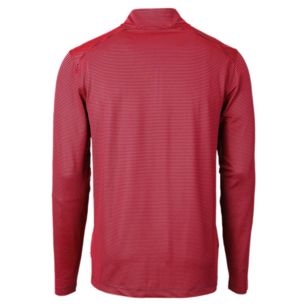 Philadelphia Phillies Cutter & Buck Virtue Eco Pique Micro Stripe Big & Tall Recycled Quarter-Zip Pullover Top Red/Navy