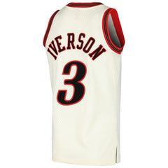 Allen Iverson Philadelphia 76ers Chainstitch Swingman Jersey - Cream outlet