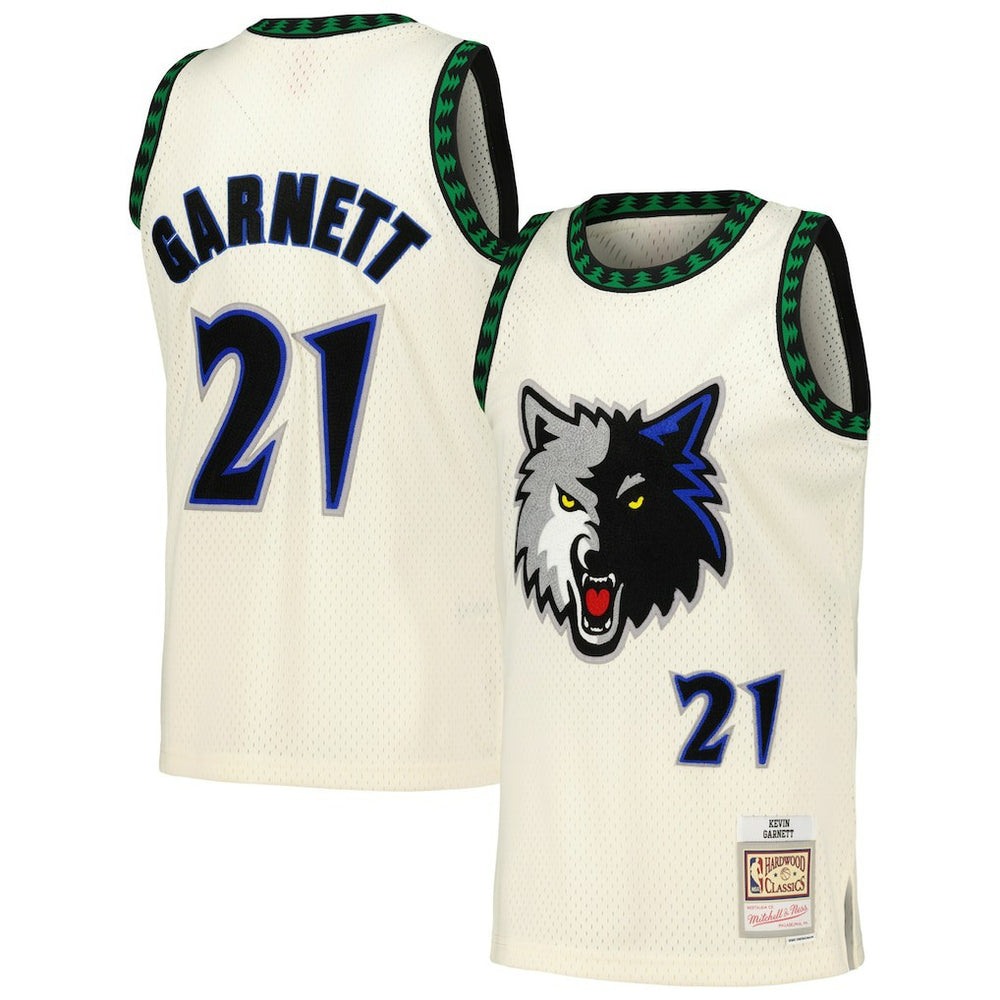 Kevin Garnett Minnesota Timberwolves Chainstitch Swingman Jersey - Cream sale