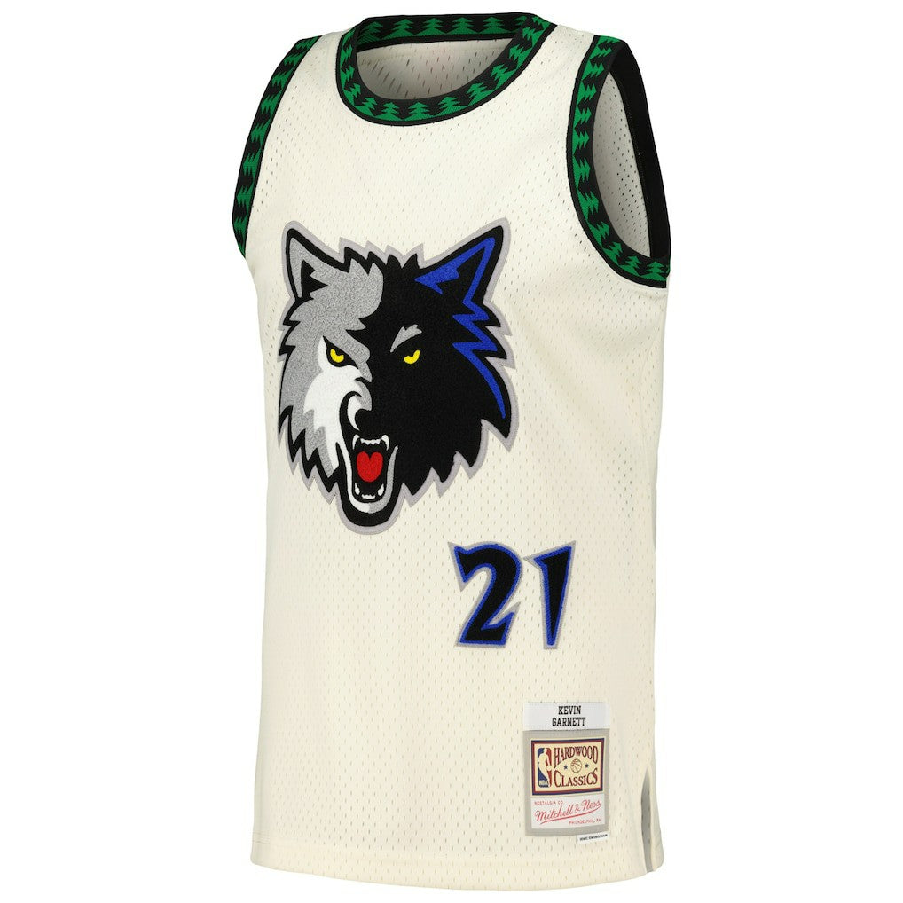 Kevin Garnett Minnesota Timberwolves Chainstitch Swingman Jersey - Cream sale