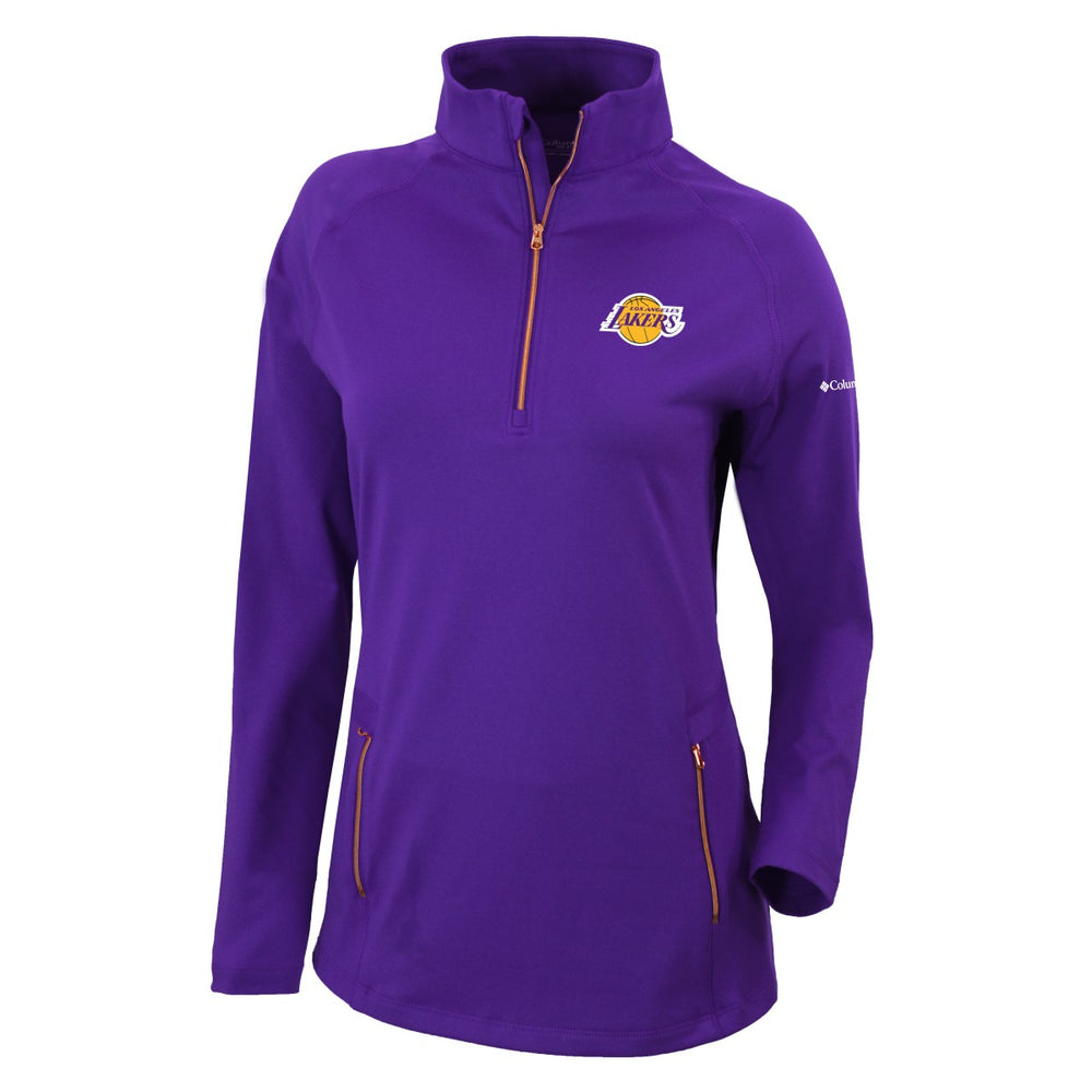 Los Angeles Lakers Women's Omni-Wick Outward Nine Quarter-Zip Pullover Top - Purple cheap