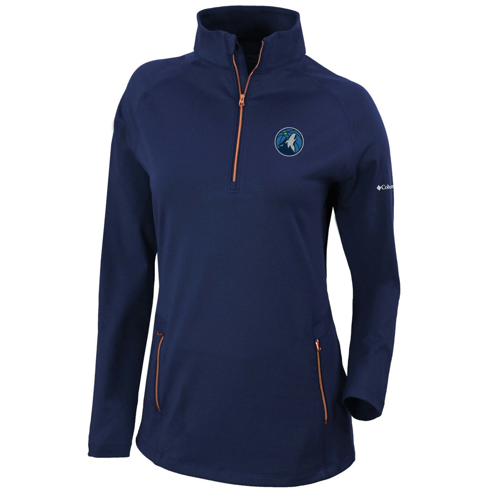Minnesota Timberwolves Women's Omni-Wick Outward Nine Quarter-Zip Pullover Top - Navy shop