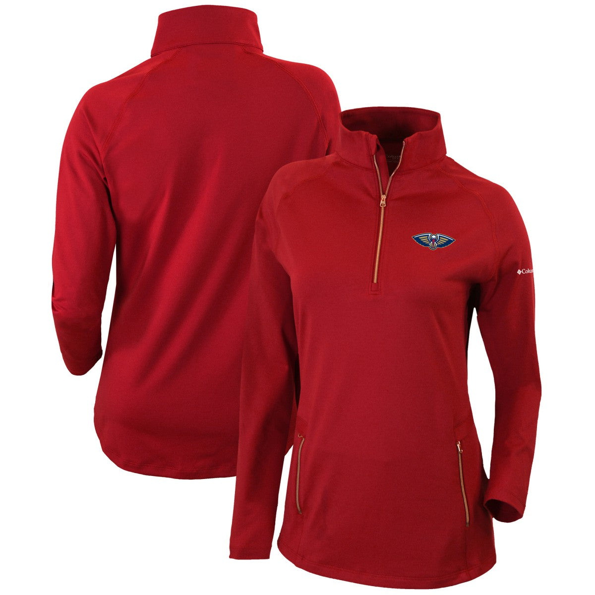 New Orleans Pelicans Women's Omni-Wick Outward Nine Quarter-Zip Pullover Top - Red online