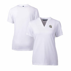 Los Angeles Chargers Cutter & Buck Women's Helmet Logo DryTec Forge Stretch V-Neck Blade Top - White discount