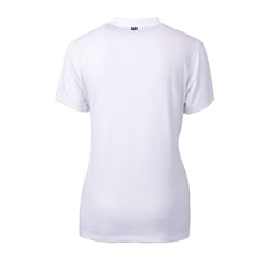 Los Angeles Chargers Cutter & Buck Women's Helmet Logo DryTec Forge Stretch V-Neck Blade Top - White discount