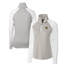 San Francisco 49ers Cutter & Buck Women's Helmet Logo DryTec Forge Tonal Stripe Stretch Half-Zip Top - White for sale
