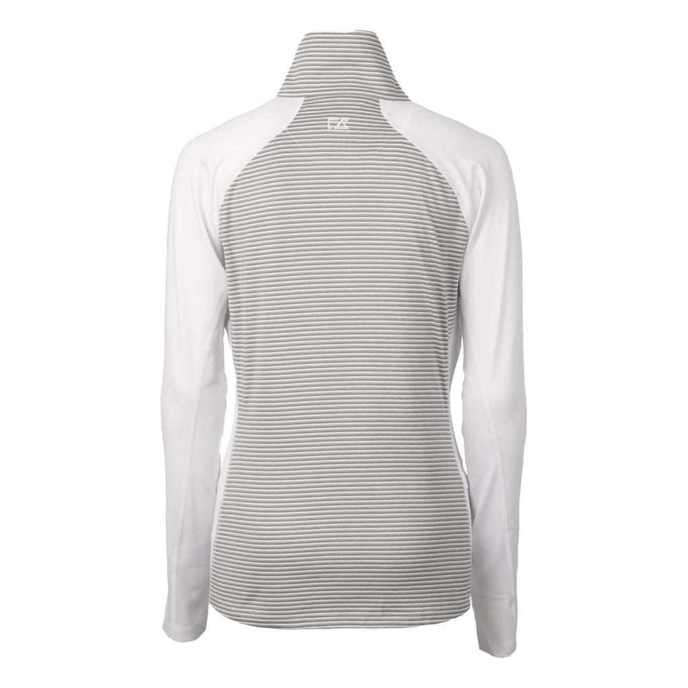 San Francisco 49ers Cutter & Buck Women's Helmet Logo DryTec Forge Tonal Stripe Stretch Half-Zip Top - White for sale