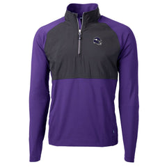 Minnesota Vikings Cutter & Buck Helmet Adapt Eco Knit Hybrid Recycled Quarter-Zip Pullover Top - Purple online