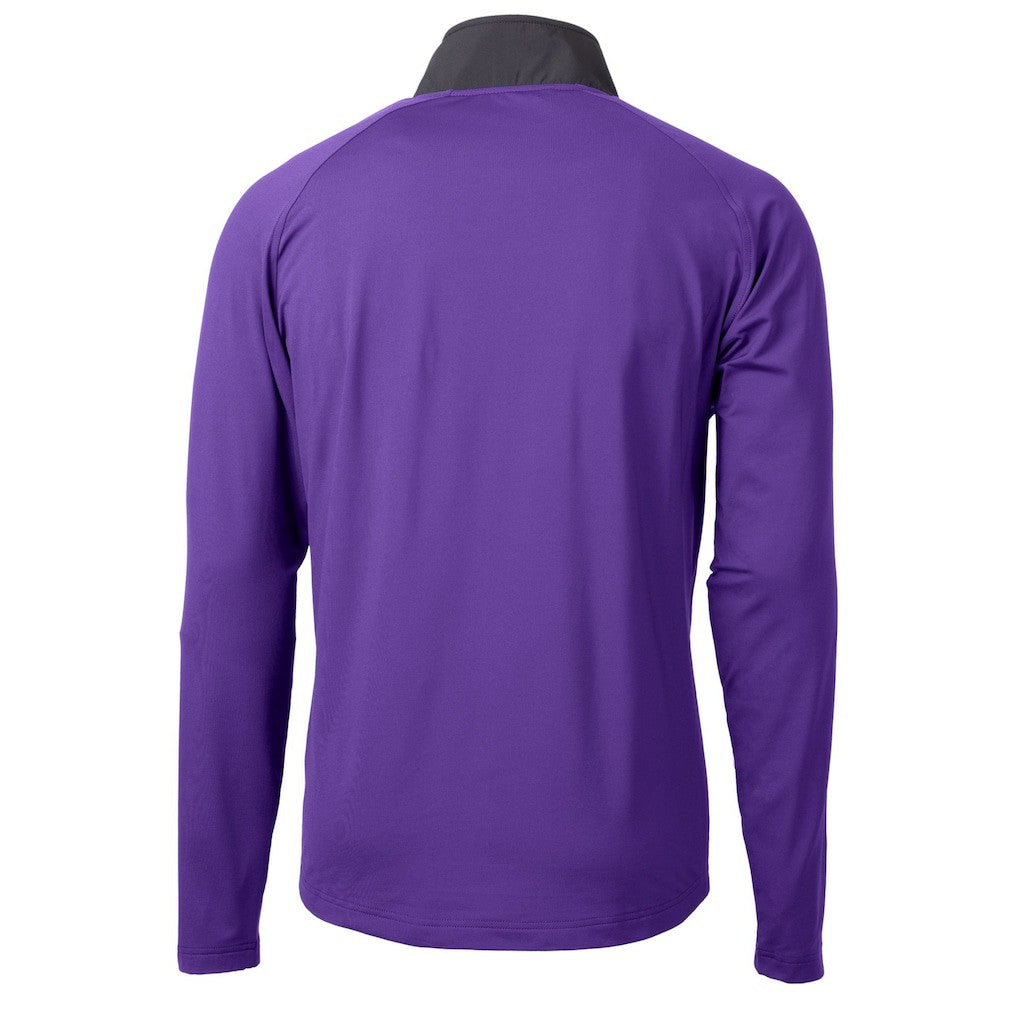 Minnesota Vikings Cutter & Buck Helmet Adapt Eco Knit Hybrid Recycled Quarter-Zip Pullover Top - Purple online
