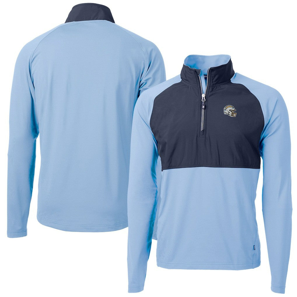Los Angeles Chargers Cutter & Buck Helmet Adapt Eco Knit Hybrid Recycled Quarter-Zip Pullover Top - Purple discount