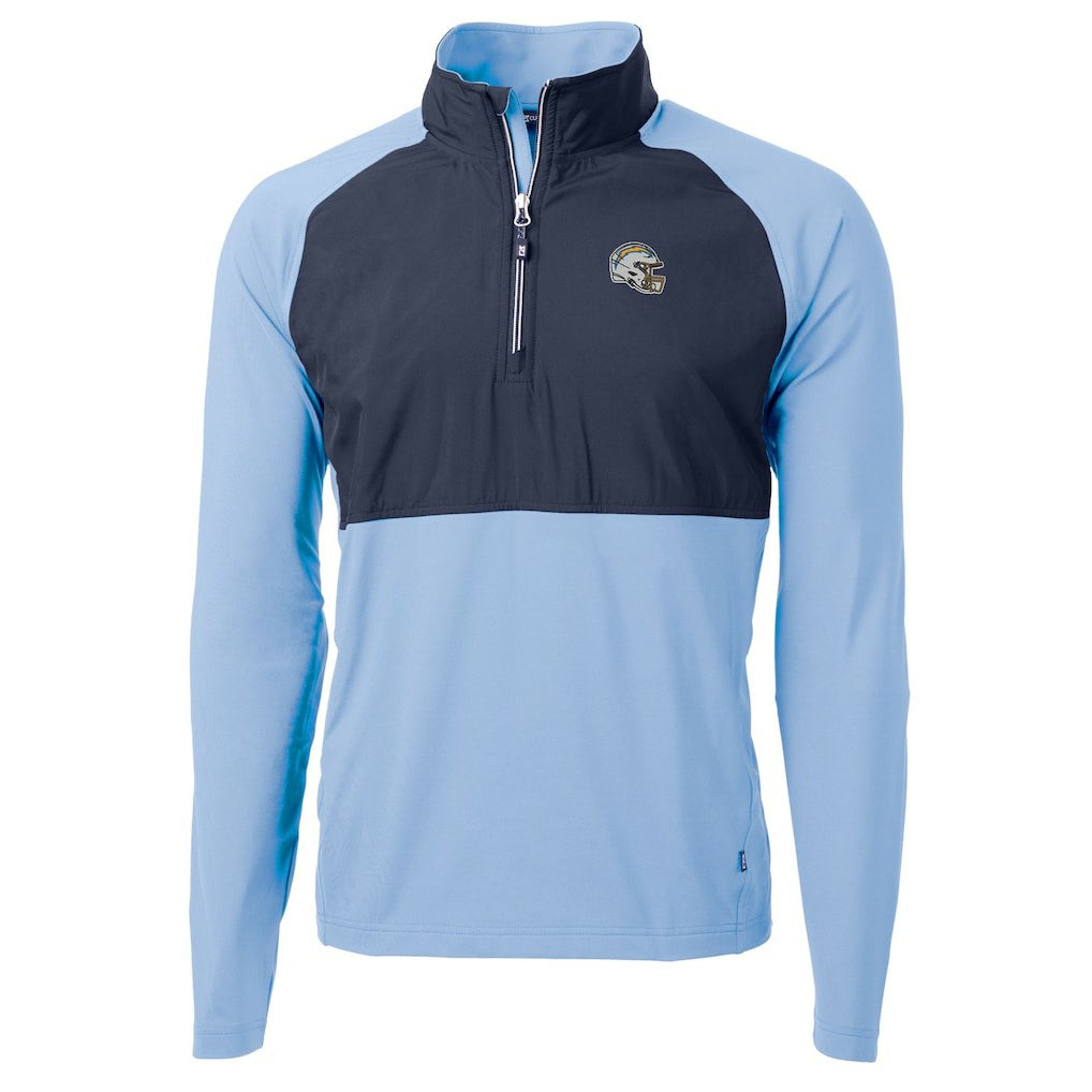 Los Angeles Chargers Cutter & Buck Helmet Adapt Eco Knit Hybrid Recycled Quarter-Zip Pullover Top - Purple discount