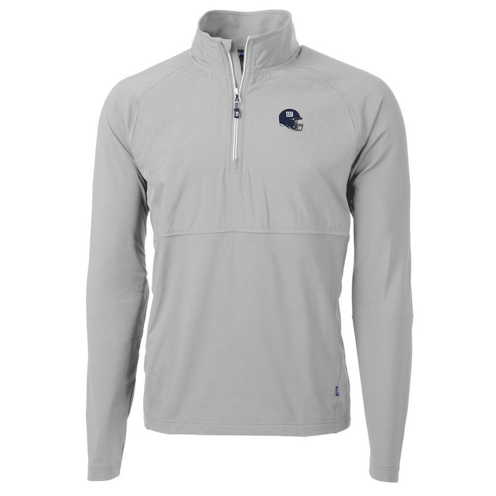 New York Giants Cutter & Buck Helmet Adapt Eco Knit Hybrid Recycled Quarter-Zip Pullover Top - Silver cheap