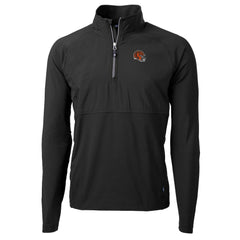 Cincinnati Bengals Cutter & Buck Helmet Adapt Eco Knit Hybrid Recycled Quarter-Zip Pullover Top - Black cheap