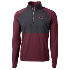 Washington Commanders Cutter & Buck Helmet Adapt Eco Knit Hybrid Recycled Quarter-Zip Pullover Top - Burgundy on sale