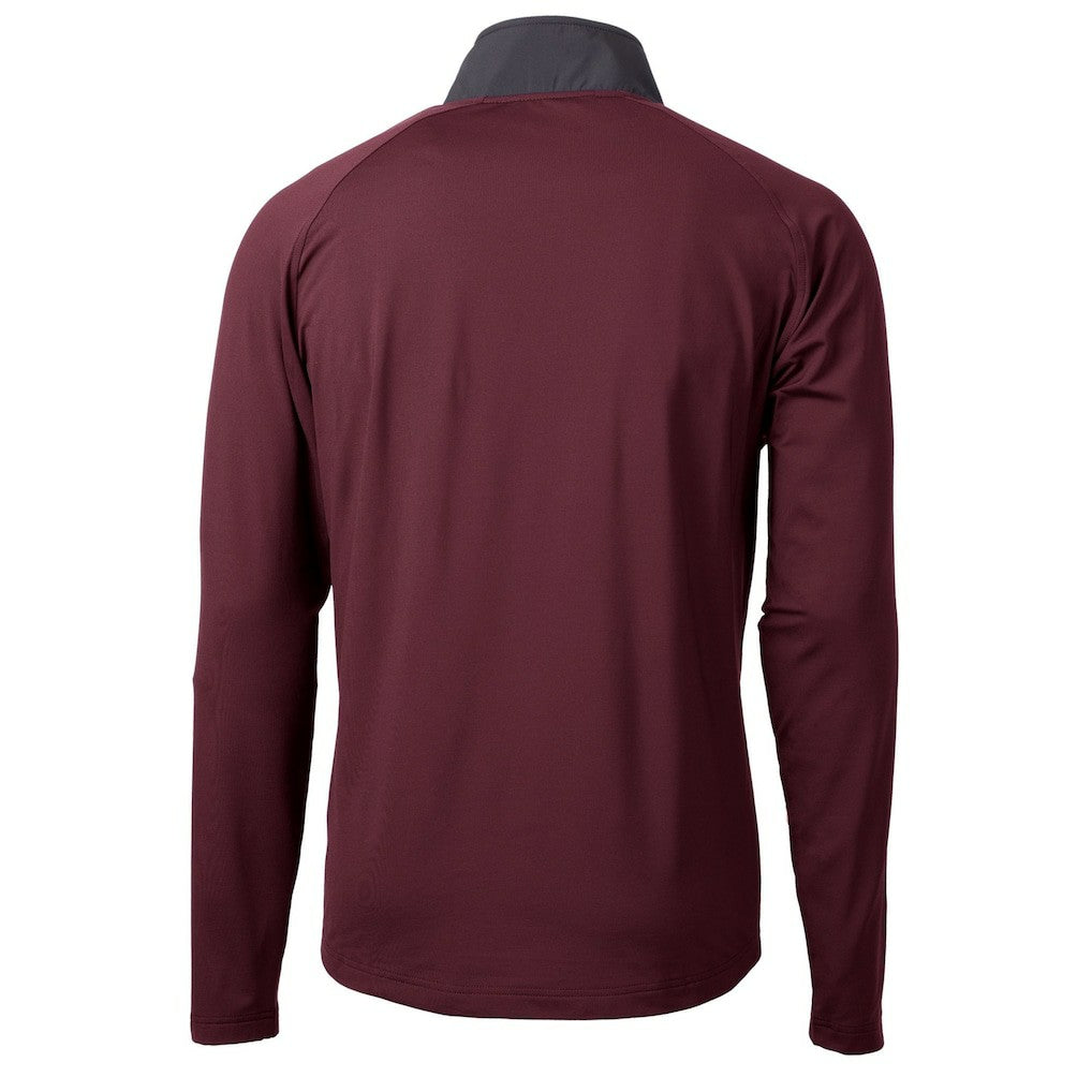 Washington Commanders Cutter & Buck Helmet Adapt Eco Knit Hybrid Recycled Quarter-Zip Pullover Top - Burgundy on sale
