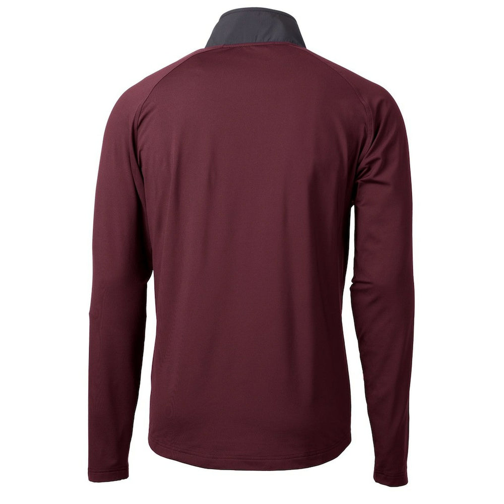 Washington Commanders Cutter & Buck Helmet Adapt Eco Knit Hybrid Recycled Quarter-Zip Pullover Top - Burgundy on sale