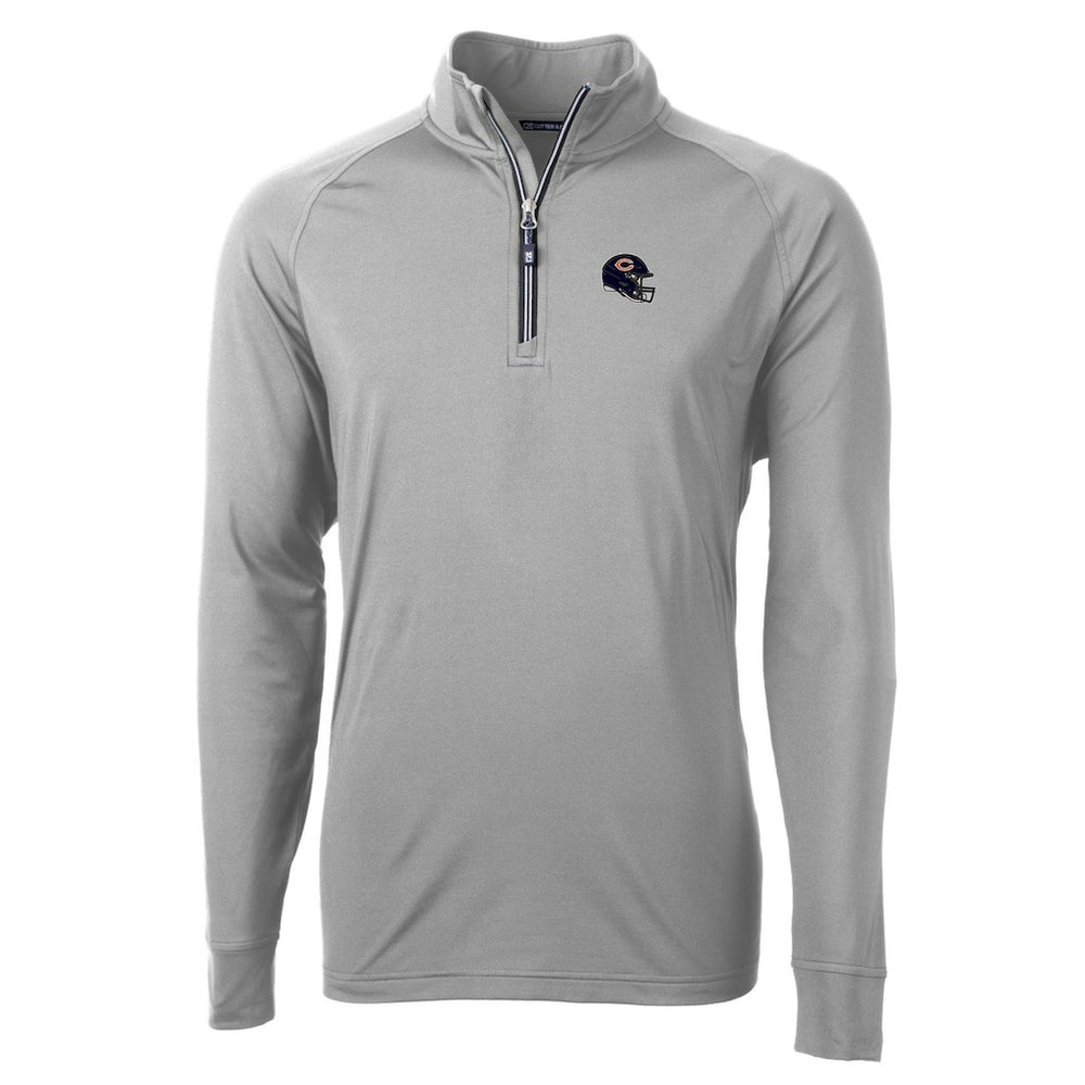 Chicago Bears Cutter & Buck Helmet Adapt Eco Knit Stretch Recycled Quarter-Zip Pullover Top - Silver discount
