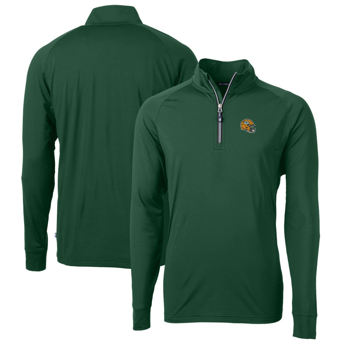 Green Bay Packers Cutter & Buck Helmet Adapt Eco Knit Stretch Recycled Quarter-Zip Pullover Top - Green sale