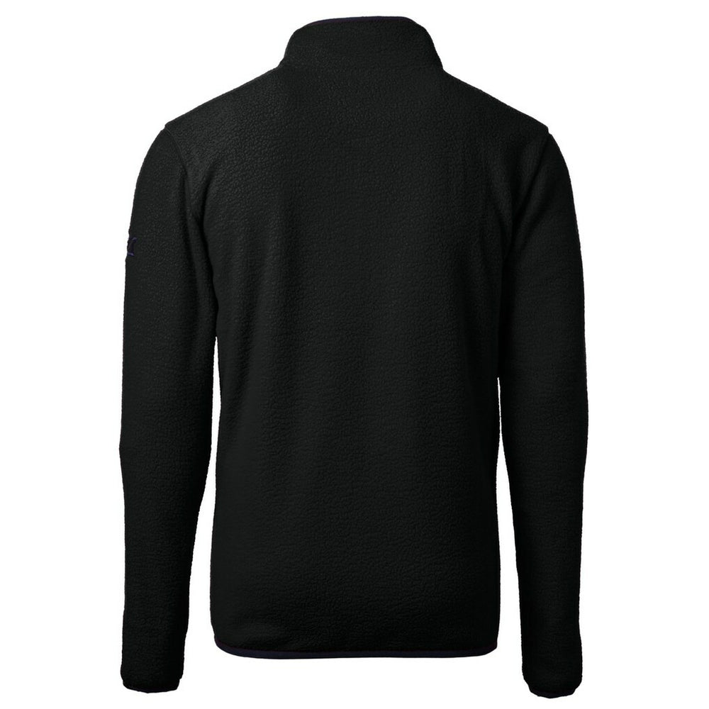 Minnesota Vikings Cutter & Buck Helmet Cascade Eco Sherpa Fleece Quarter-Zip Pullover Jacket - Black on sale