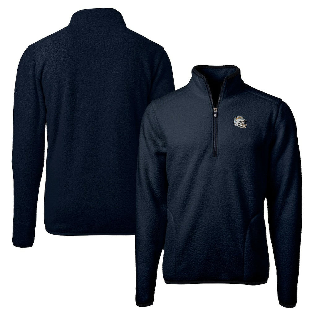 Los Angeles Chargers Cutter & Buck Helmet Cascade Eco Sherpa Fleece Quarter-Zip Pullover Jacket - Navy discount