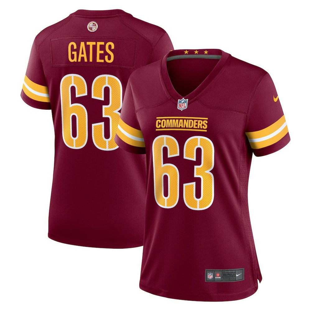 Nick Gates Washington Commanders Women's Game Player Jersey - Burgundy sale