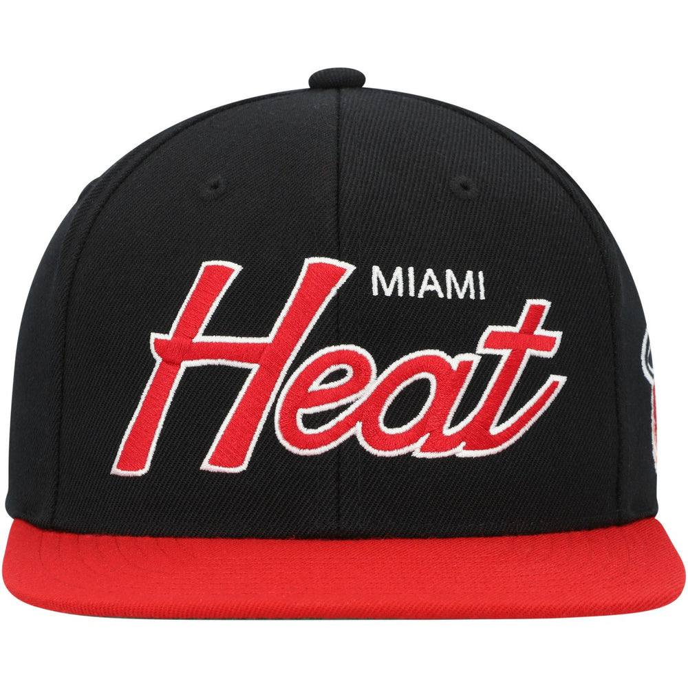 Miami Heat Hardwood Classics MVP Team Script 2.0 Snapback Hat - Black outlet