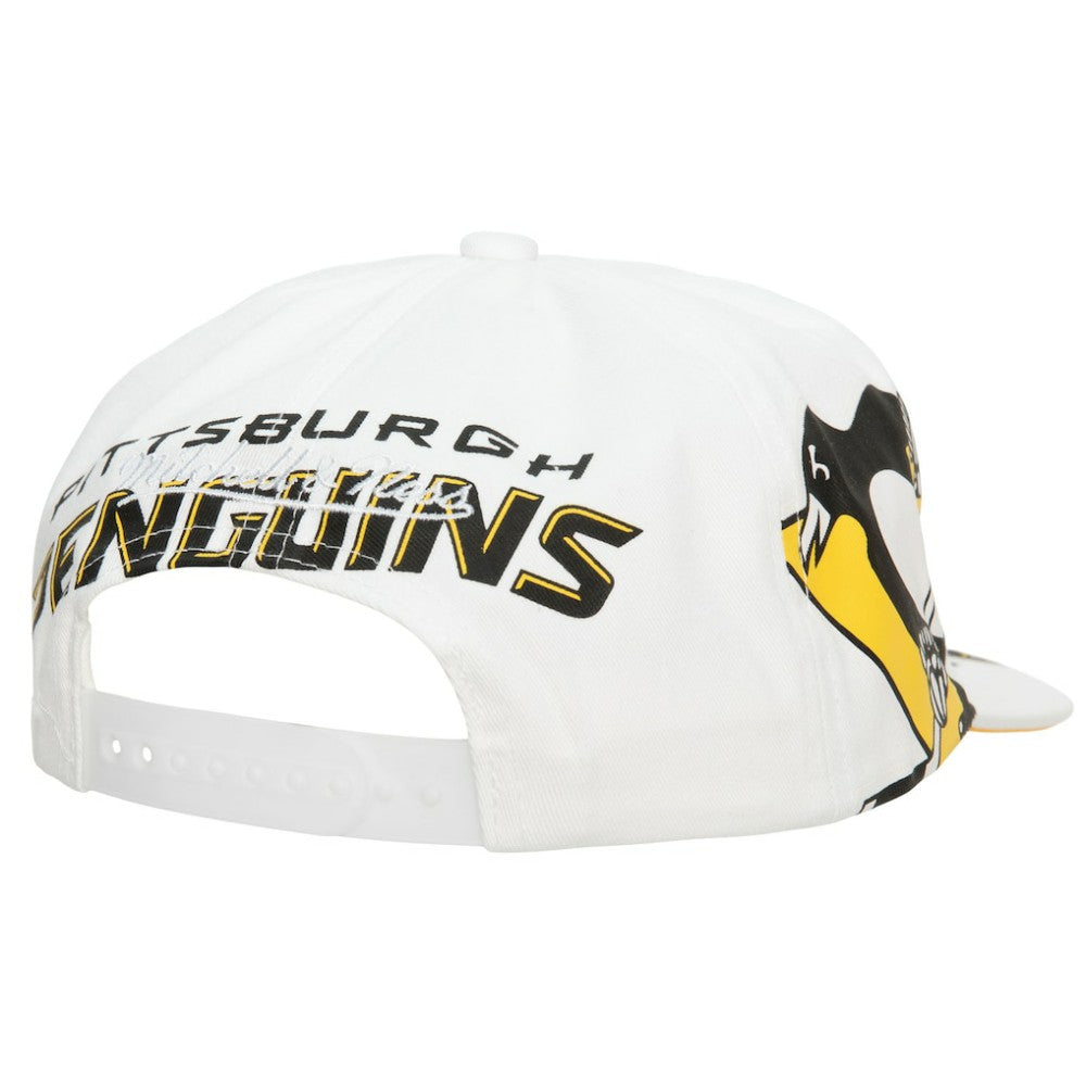 Pittsburgh Penguins Mitchell & Ness In Your Face Deadstock Snapback Hat - White Hats