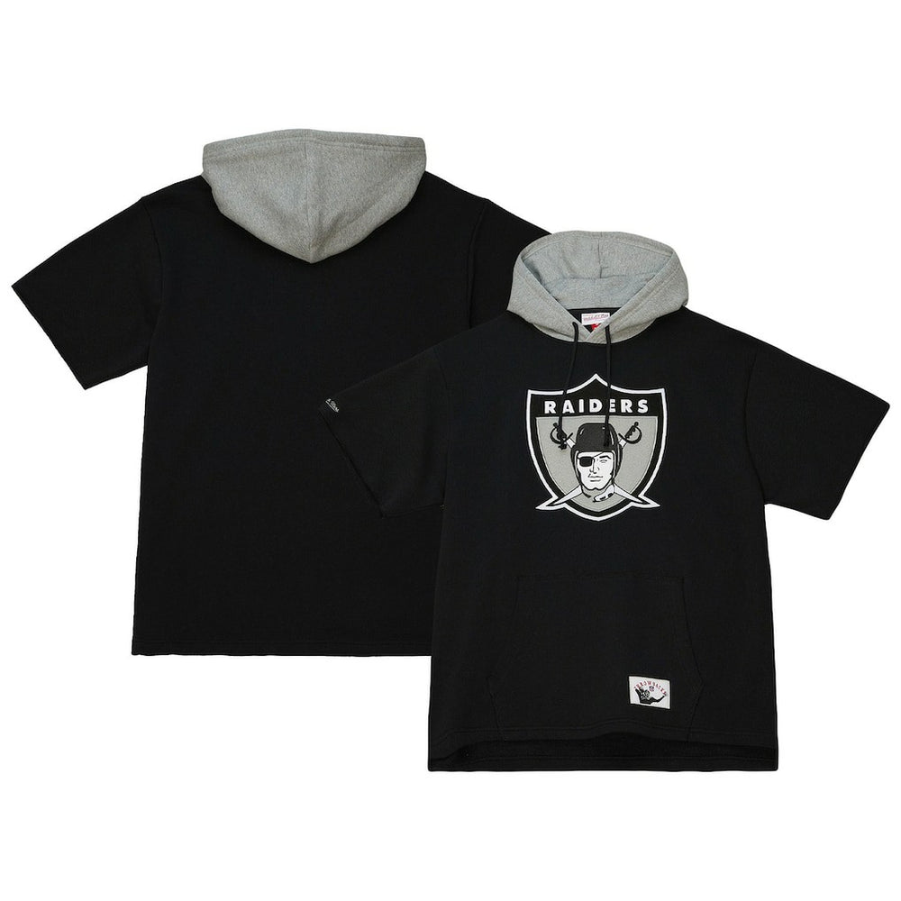 Las Vegas Raiders Postgame Short Sleeve Hoodie - Black cheap
