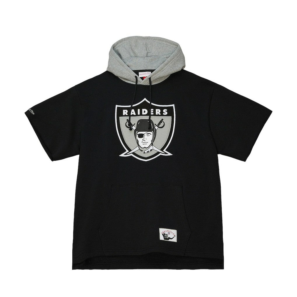 Las Vegas Raiders Postgame Short Sleeve Hoodie - Black cheap