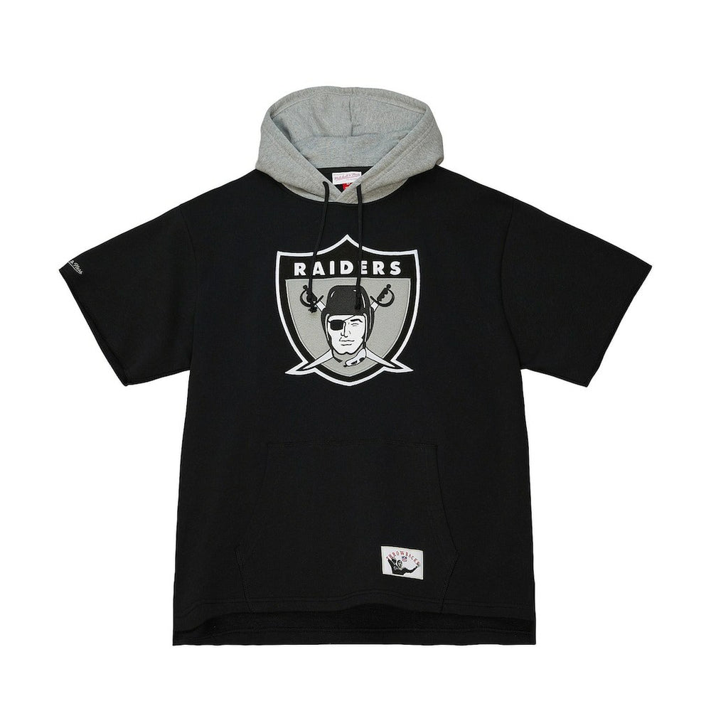 Las Vegas Raiders Postgame Short Sleeve Hoodie - Black cheap