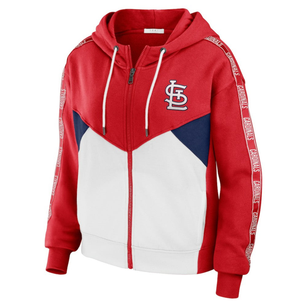St. Louis Cardinals WEAR by Erin Andrews Women's  Color Block Full-Zip Hoodie Red/White