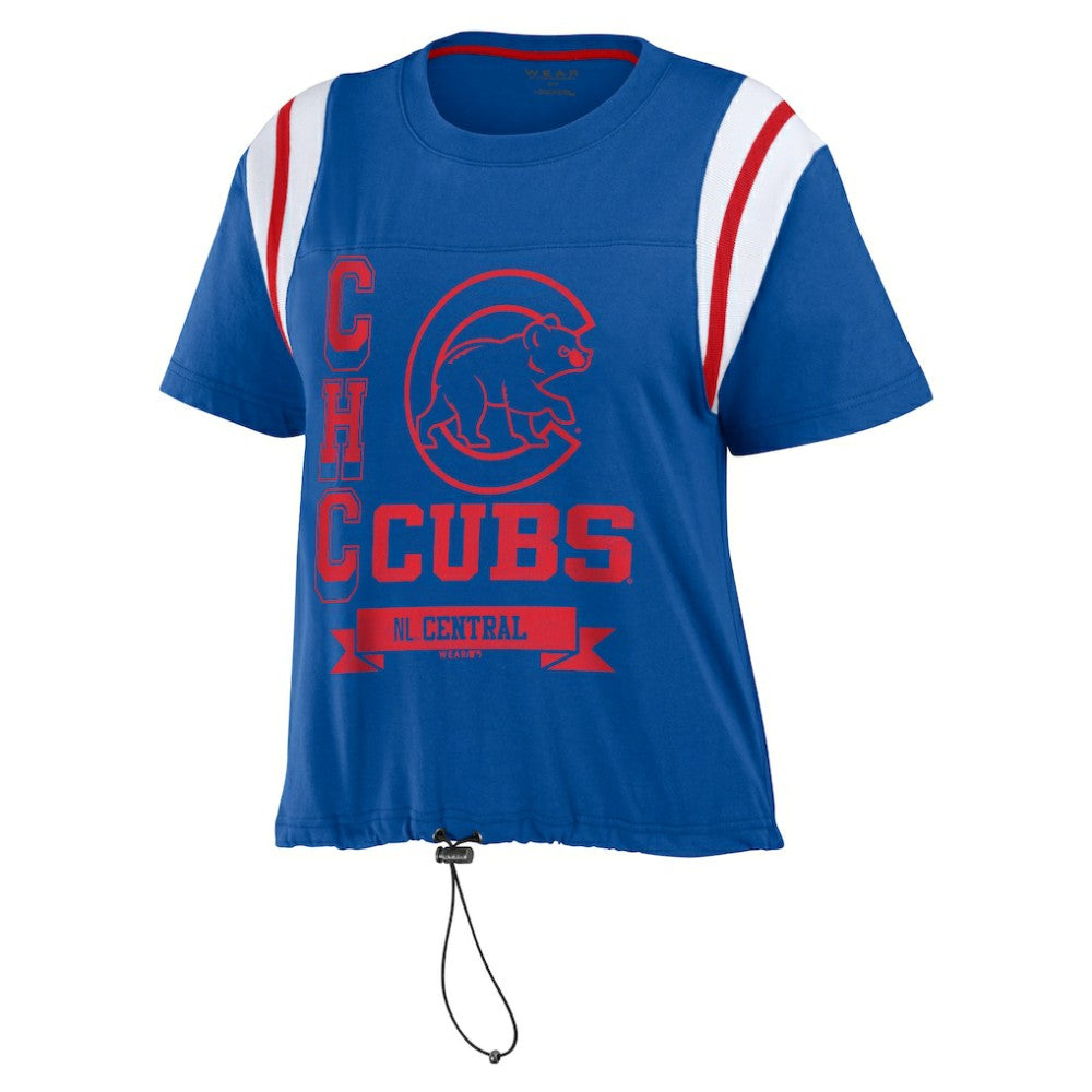 Chicago Cubs WEAR by Erin Andrews Women's Cinched Colorblock T-Shirt Royal