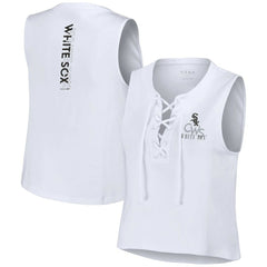 Chicago White Sox WEAR by Erin Andrews Women's Lace-Up Tank Top White