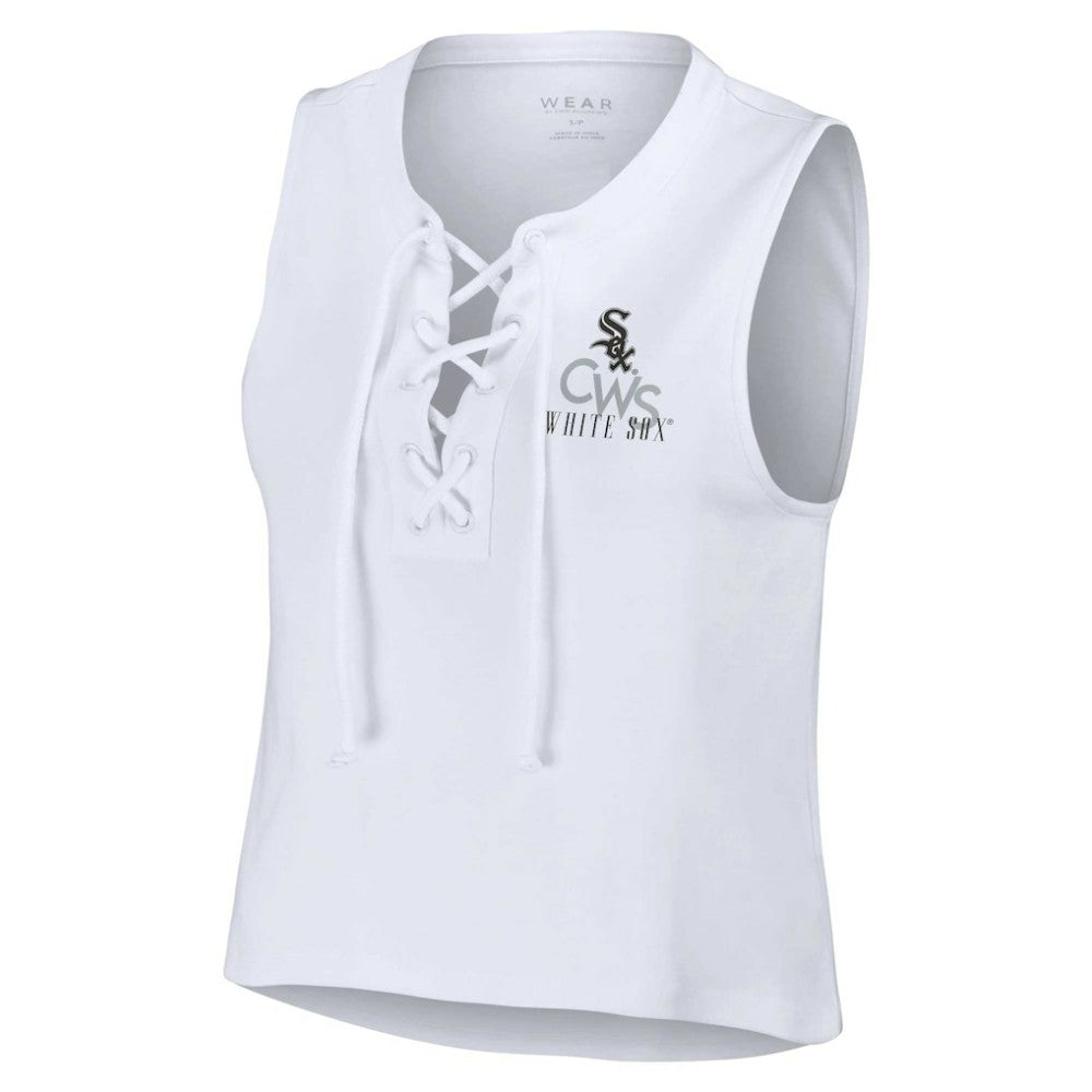 Chicago White Sox WEAR by Erin Andrews Women's Lace-Up Tank Top White