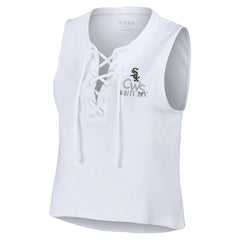 Chicago White Sox WEAR by Erin Andrews Women's Lace-Up Tank Top White