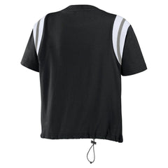 Chicago White Sox WEAR by Erin Andrews Women's Cinched Colorblock T-Shirt Black