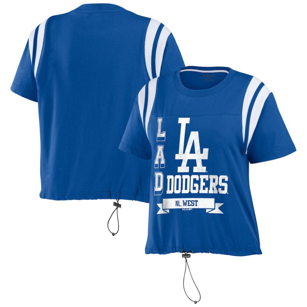 Los Angeles Dodgers WEAR by Erin Andrews Women's Cinched Colorblock T-Shirt Royal
