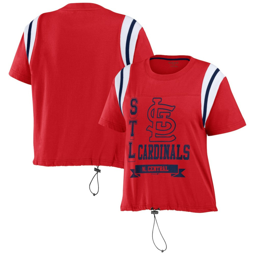 St. Louis Cardinals WEAR by Erin Andrews Women's Cinched Colorblock T-Shirt Red
