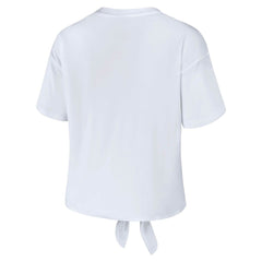 Minnesota Twins WEAR by Erin Andrews Women's Front Tie T-Shirt White