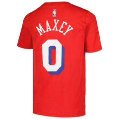 Tyrese Maxey Philadelphia 76ers Jordan Brand Youth Name & Number Statement T-Shirt - Red on sale
