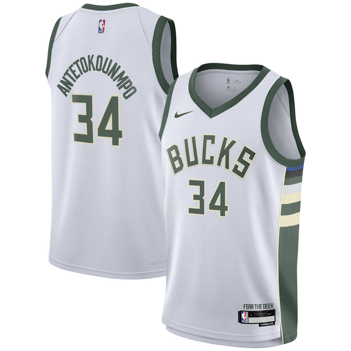 Giannis Antetokounmpo Milwaukee Bucks Youth Swingman Jersey - Association Edition - White discount