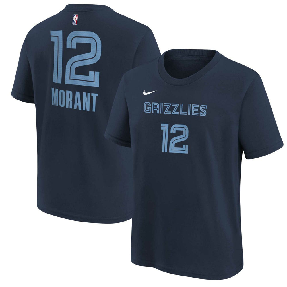 Ja Morant Memphis Grizzlies Youth Icon Name & Number T-Shirt - Navy for sale