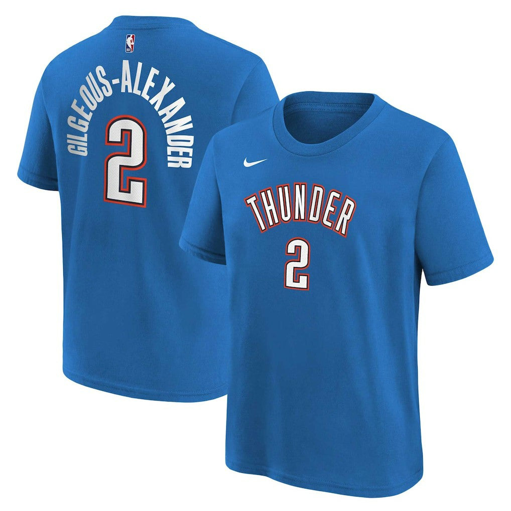 Shai Gilgeous-Alexander Oklahoma City Thunder Youth Icon Name & Number T-Shirt - Blue shop