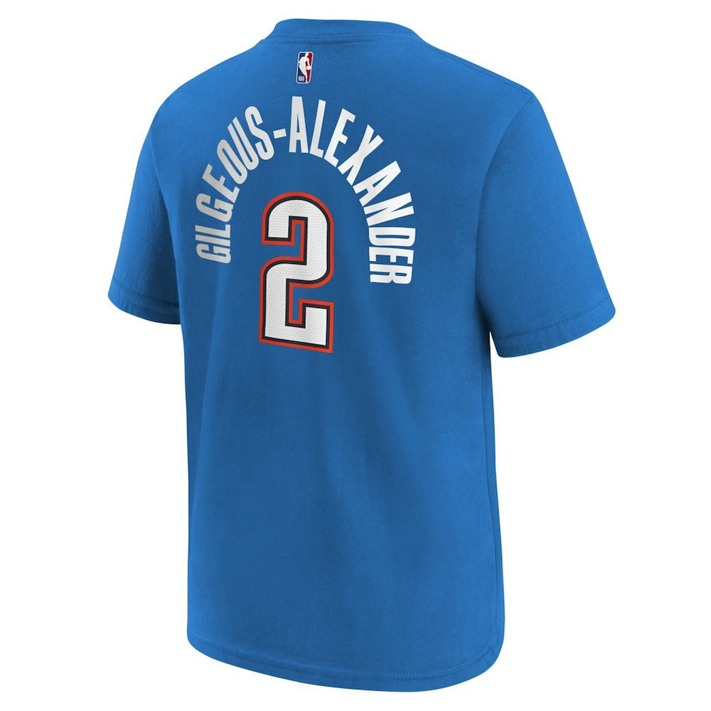 Shai Gilgeous-Alexander Oklahoma City Thunder Youth Icon Name & Number T-Shirt - Blue shop